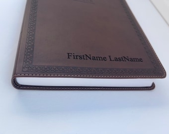 Custom Engraved NIV Holy Bible LARGE PRINT Bible Personalized Leather Bible cover Customized Bible for him her Mom Baptism Gift Family Bible