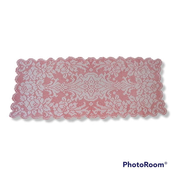 Nappe en crochet rectangulaire pour table fait main 122x55 cm