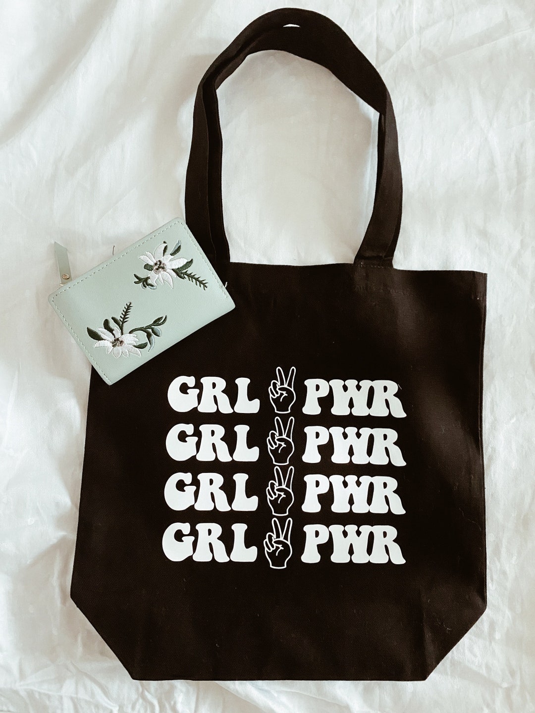 Girl Power Tote Bag Canvas Tote Bag Tote Bag Motherss Etsy