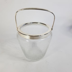 Eiskübel Glas, Vintage Eiseimer, Eisbehälter für die Midcentury Hausbar, Deko, Vase, Geschenk für Männer, Man Cave, Vintage Deko