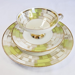 Collector&#39;s set from the 1950s with gold decoration, 3-piece vintage coffee set. Collector&#39;s cup with gold rim, retro tableware by Winterling Marktleuthen
