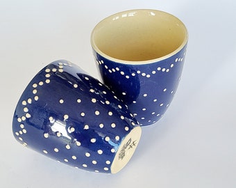 2 or 3 mugs, genuine Bürgeler ceramics, cups without handles, ceramic mugs, set of 2 or 3, small ceramic vase, pottery mug