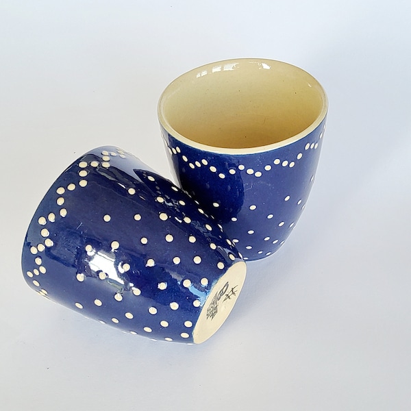 2 or 3 mugs, genuine Bürgeler ceramics, cups without handles, ceramic mugs, set of 2 or 3, small ceramic vase, pottery mug