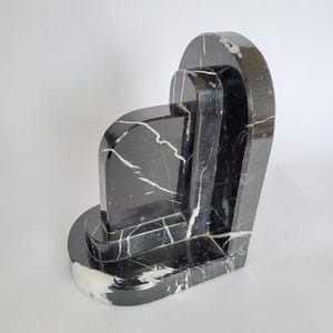 Black marble bookends, Art Deco bookends, Dark Academia decoration, vintage furnishings, book room, for book lovers, library