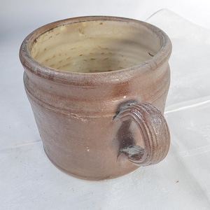 French confit pot, ceramic planter, 12 cm, cooking spoon holder, vintage stoneware from France, storage container, clay pot