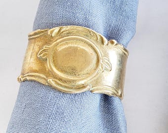 Anelli portatovaglioli in ottone, 2 fermatovaglioli ovali, decorazione da tavola vintage con anelli, 1 paio di portatovaglioli, clip per tovaglioli, stile vintage anni '80