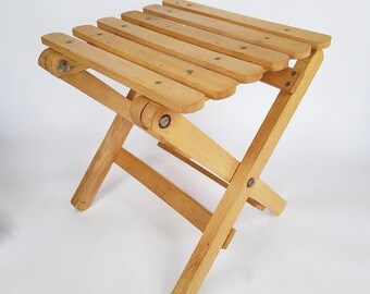 Small old folding table, 24 cm, shabby chic wooden flower stand, plant stool, side table, stool, folding table, wooden stool