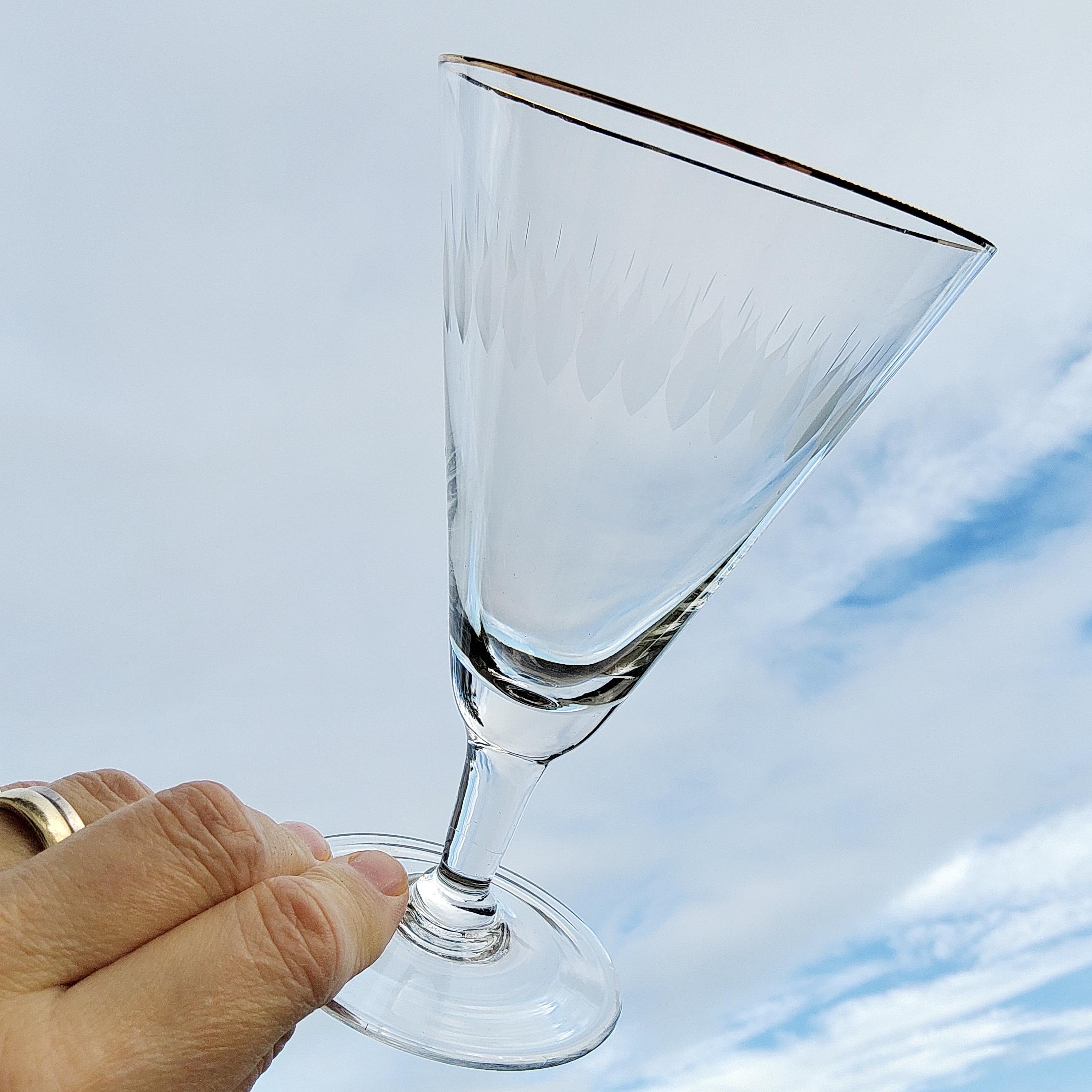 Glas vintage geschliffen weinglas