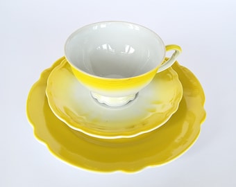 Collector&#39;s set 30s-40s, vintage coffee set, collector&#39;s cup, shabby chic, 3-piece mix + match tea set, yellow collector&#39;s cup old