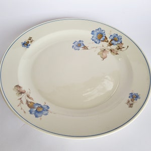 Vintage cake plate, 30.5 cm, cake plate blue flower, 60s, retro porcelain plate, midcentury, Zeh Scherzer, Bavaria US Zone