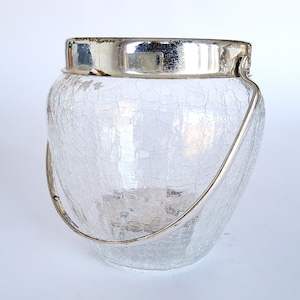 Eiskübel Glas, Vintage Eiseimer, Eisbehälter für die Midcentury Hausbar, Deko, Vase, Geschenk für Männer, Man Cave Vintage Deko