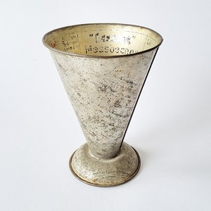 Misurino antico, misurino in metallo, misurino da cucina lince, utensile da cucina, misurino per orzo perlato lenticchie zucchero sale, decorazione brocante cucina di campagna