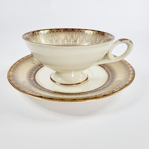 Collector&#39;s cup brown gold, 50s, coffee cup, tea cup, tableware set vintage, Schirnding Bavaria, shabby chic porcelain, gold rim cup