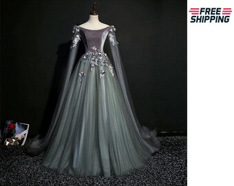 Medieval Unique Wedding Dress, Renaissance Corset Prom Dress, Milkmaid Fantasy Corset Wedding Dress, Fairytale Victorian Maxi Wedding Dress
