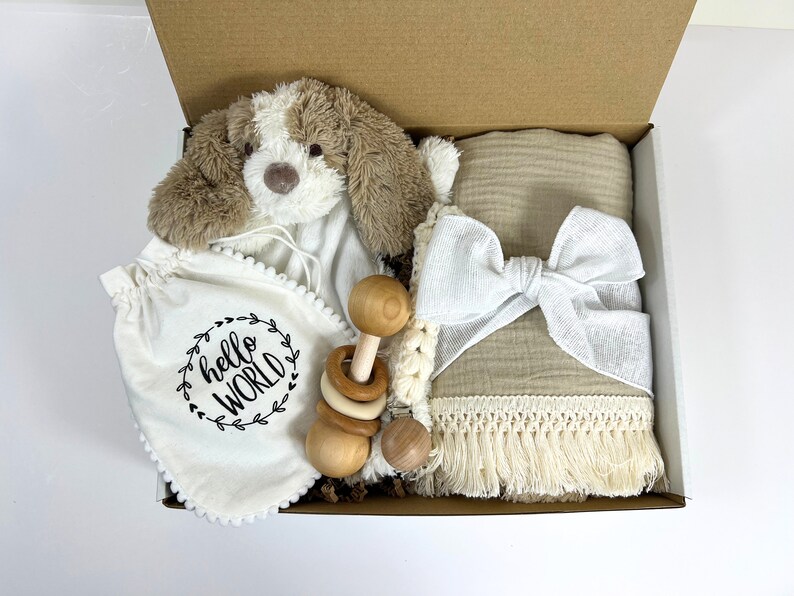 Baby Gift Set Neutral Gift Box Baby Gift Set Baby Shower Etsy