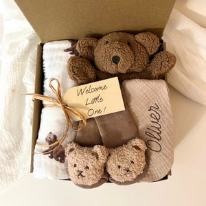 Baby boy gift, baby boy shower gift, new baby boy gift, baby boy bear gift box