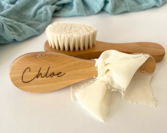 Personalized Baby brush, available as add on to your baby gift box from our shop.