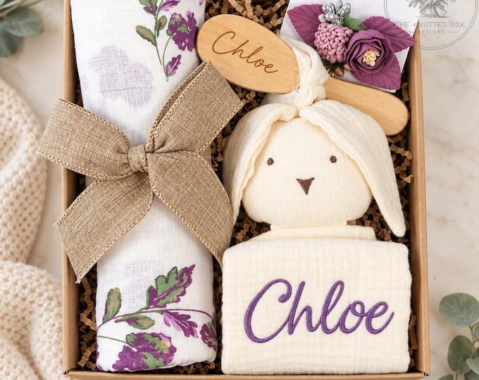 Baby girl Gift, Baby girl gift box, Newborn girl gift, New Baby girl gift, Baby shower gift, baby brush name girl gift
