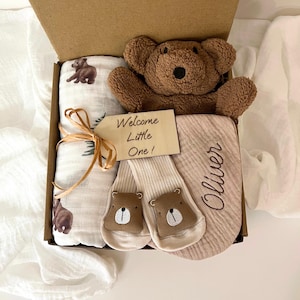 Baby boy gift, baby boy shower gift, new baby boy gift, baby boy bear gift box Bild 2