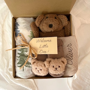 Baby boy gift, baby boy shower gift, new baby boy gift, baby boy bear gift box