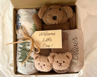 Baby boy gift, baby boy shower gift, new baby boy gift, baby boy bear gift box
