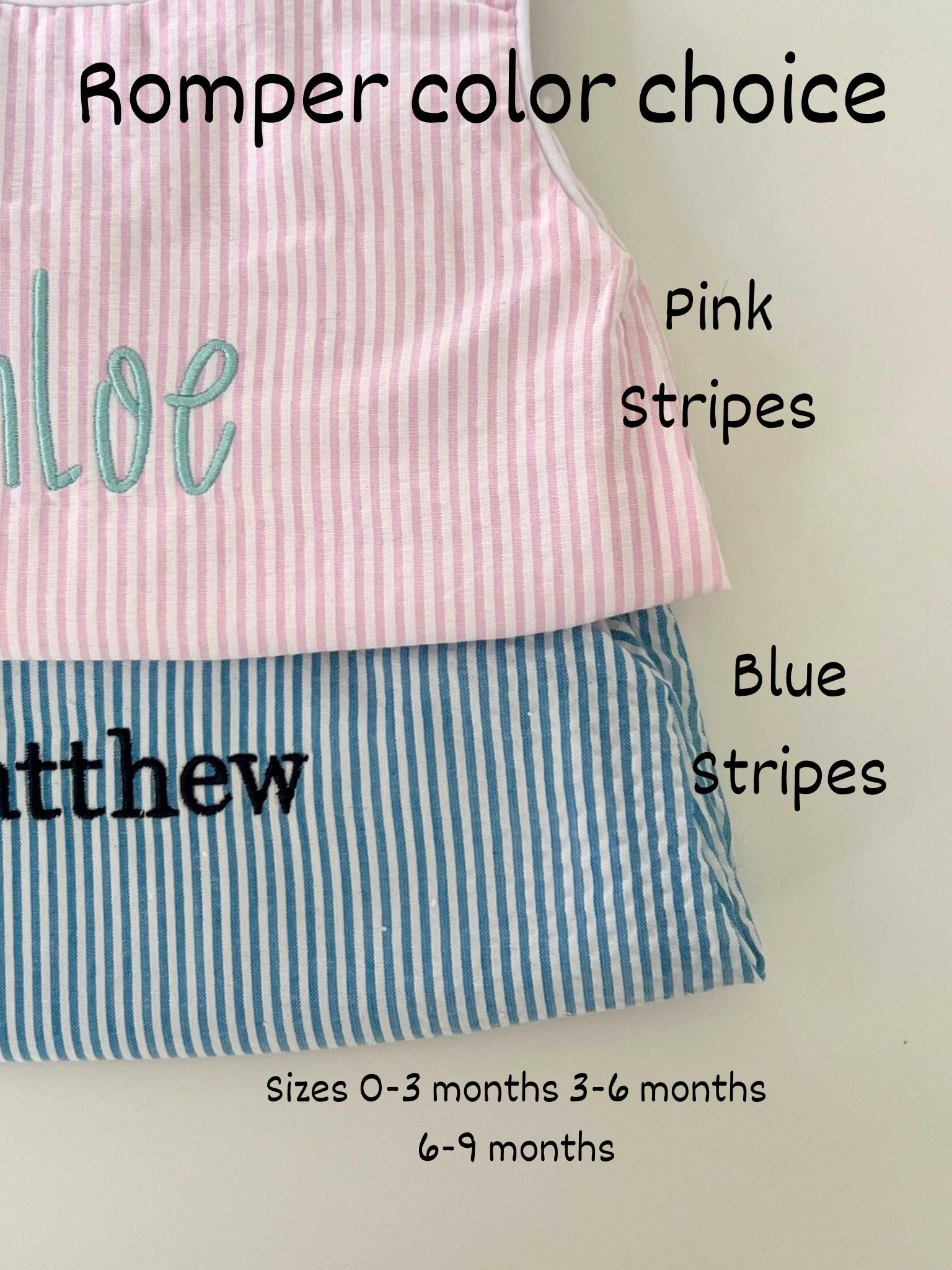 Baby Name Bubble Romper, Embroidered Name, Personalized Baby Seersucker ...