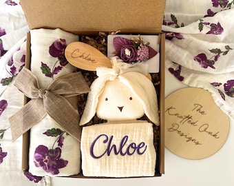 Baby girl Gift, Baby girl gift box, Newborn girl gift, New Baby girl gift, Baby shower gift, baby brush name girl gift