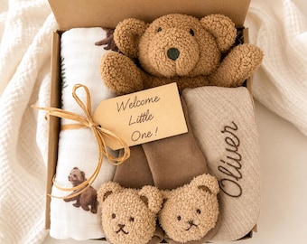 Baby boy gift, baby boy shower gift, new baby boy gift, baby boy bear gift box