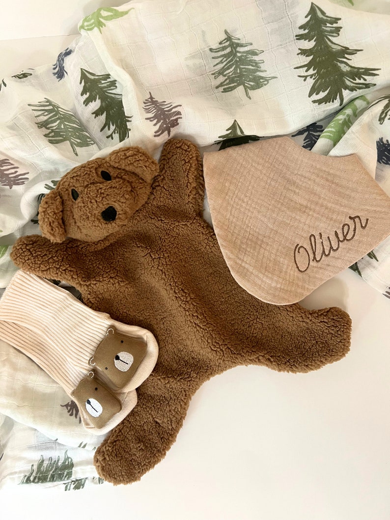 Baby boy gift, baby boy shower gift, new baby boy gift, baby boy bear gift box immagine 4