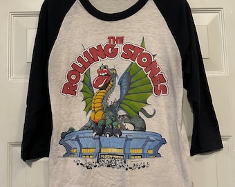 Vintage 1981 The Rolling Stones Tour Baseball Raglan 3/4 Tee Medium