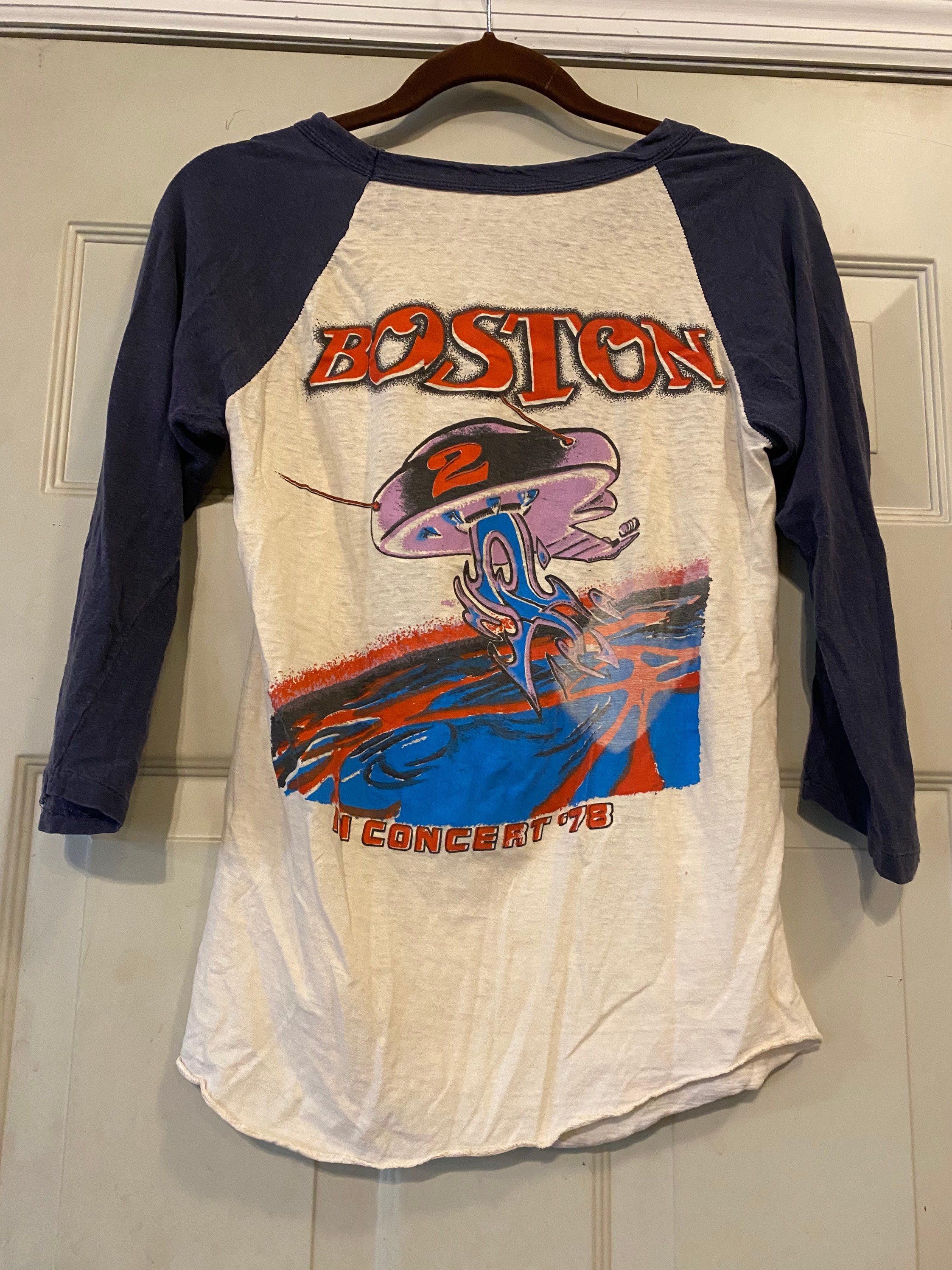 RARE Vintage 1978 Boston Long Sleeve 3/4 Baseball Band Tee