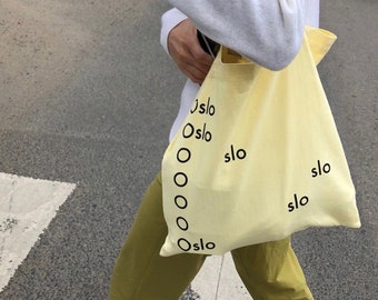 Pastel Yellow Canvas Tote Bag with Zipper Pocket | Trendy Cotton Canvas Bag | Minimalist Shoulder Bag