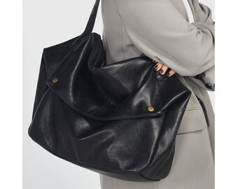 Retro Shoulder Bag with Crossbody Strap | Causal Vegan Leather Tote | Large Capacity Work Bag
