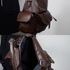 Brown leather  Messenger Shoulder Bag