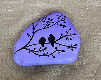 Bird Silhouette Painted Rock