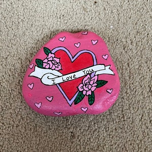 I Love You Painted Rock