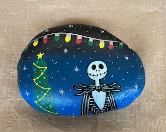 Jack Skellington Halloween Painted Rock