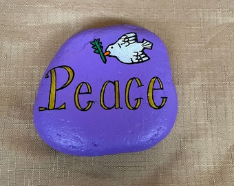 Peace Dove Painted Rock