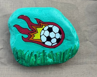 Soccer Painted Rock