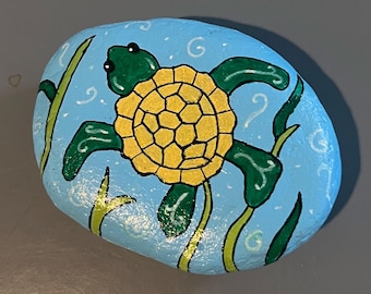 Sea Turtle Painted Rock