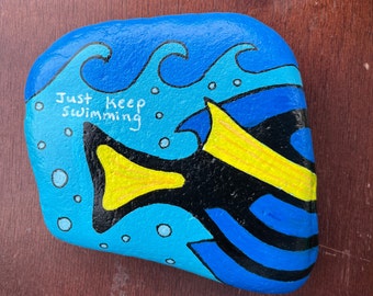 Just Keep Swimming Dory Painted Rock