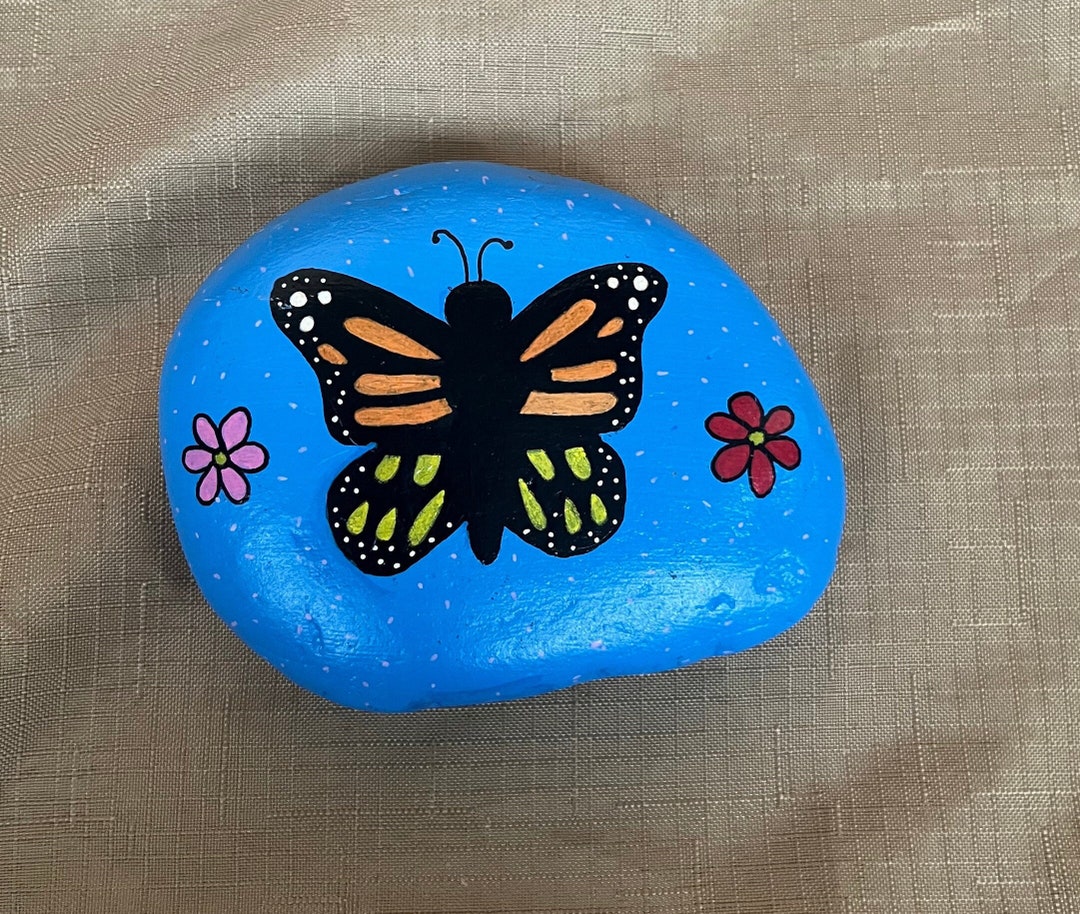Butterfly Painted Rock - Etsy