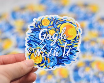 Starry Night Sticker, Gogh With It, 3.5x3.5 in.