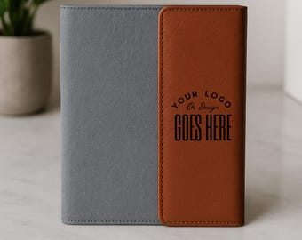 Custom Engraved Leather Padfolio 9.5x12, Personalized Portfolio Organizer, Business Gift, Logo Padfolio for Meetings