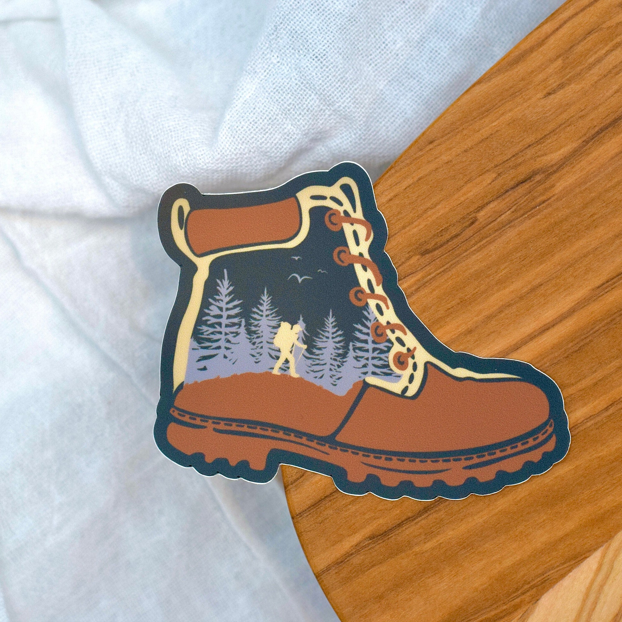 Hiking Boot Sticker, Hiking Sticker, Nature Decal, Gift for Outdoor ...
