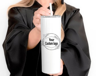 Custom Logo Tumbler With Lid and Straw