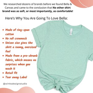 Bella canvas information chart