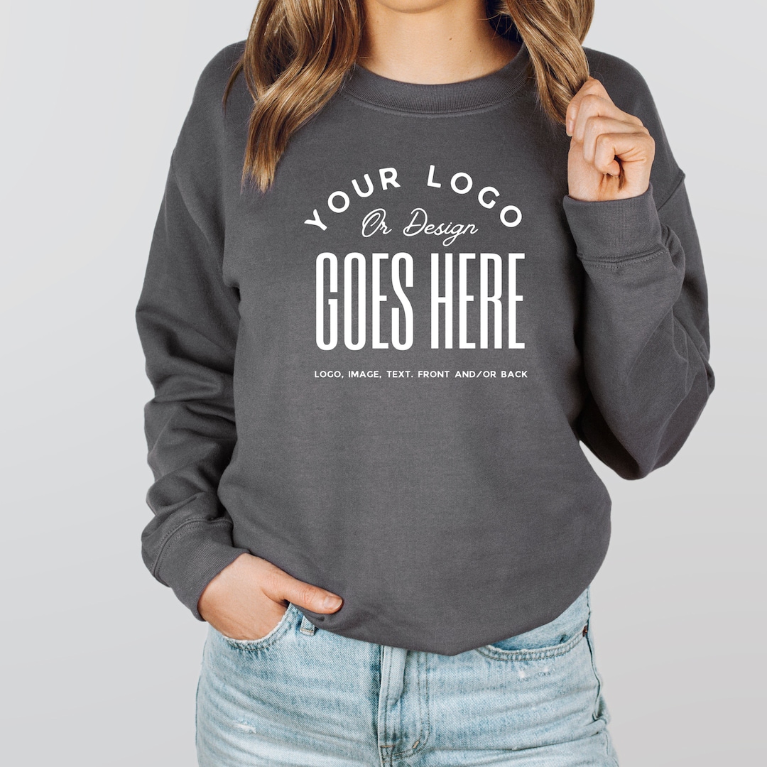 Custom Logo Crewneck Sweatshirt - Personalized Sweater With Your Design ...