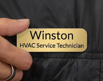 Custom Engraved Magnetic Name Badge, Personalized Name Tag, 1x3 Plastic Name Badge, Logo Name Tag, Business ID Badge