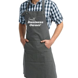 Small Business Owner Bib Apron With Pockets For Adults,  Multiple Color Options, Adjustable